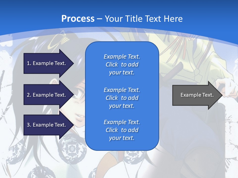A Couple Of Anime Characters In Front Of A Blue Background PowerPoint Template