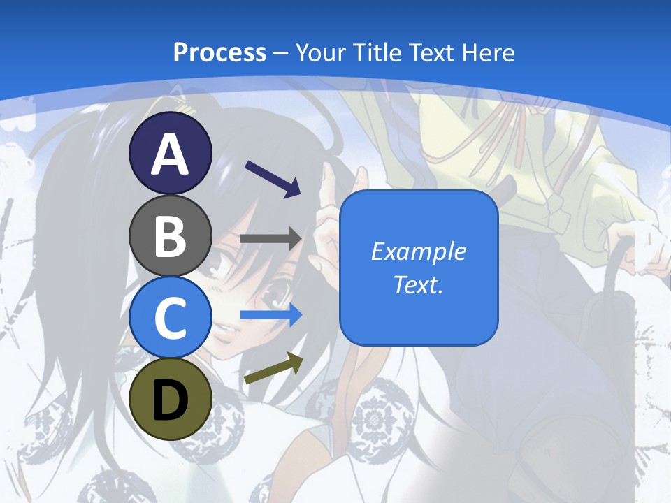 A Couple Of Anime Characters In Front Of A Blue Background PowerPoint Template