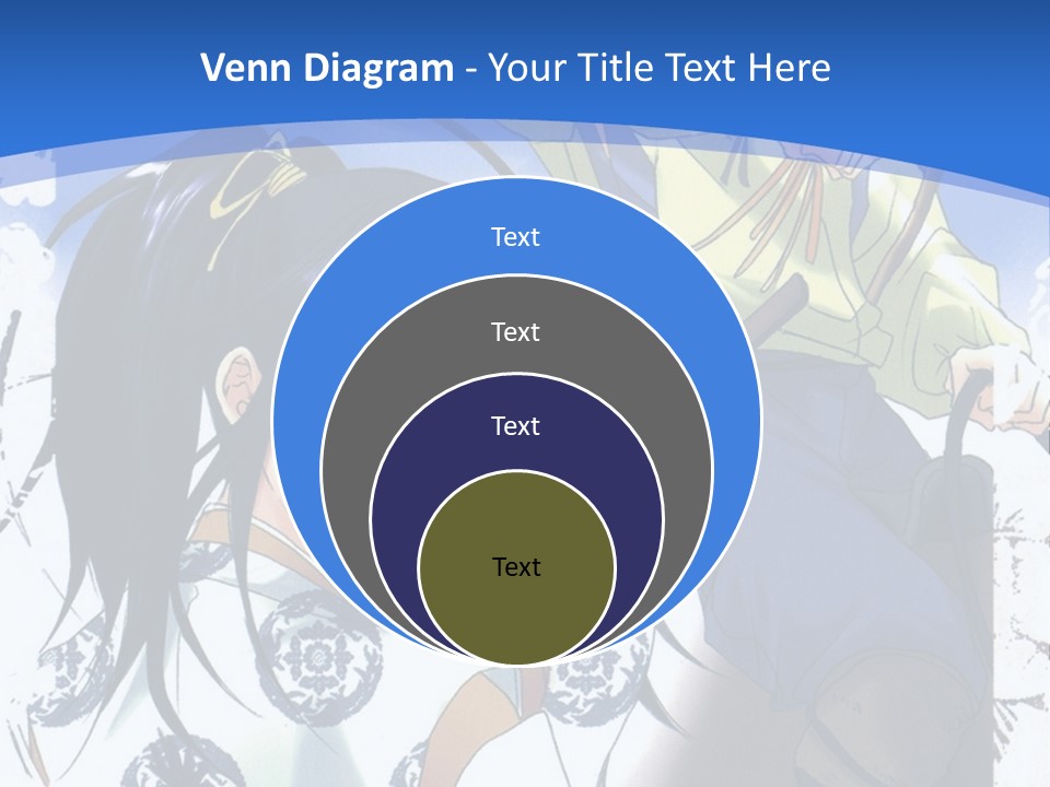 A Couple Of Anime Characters In Front Of A Blue Background PowerPoint Template