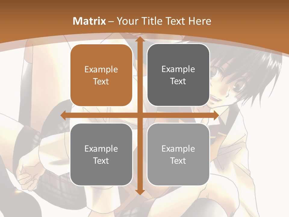 A Couple Of Anime Characters Sitting Next To Each Other PowerPoint Template