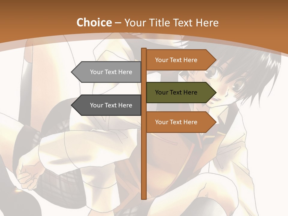 A Couple Of Anime Characters Sitting Next To Each Other PowerPoint Template