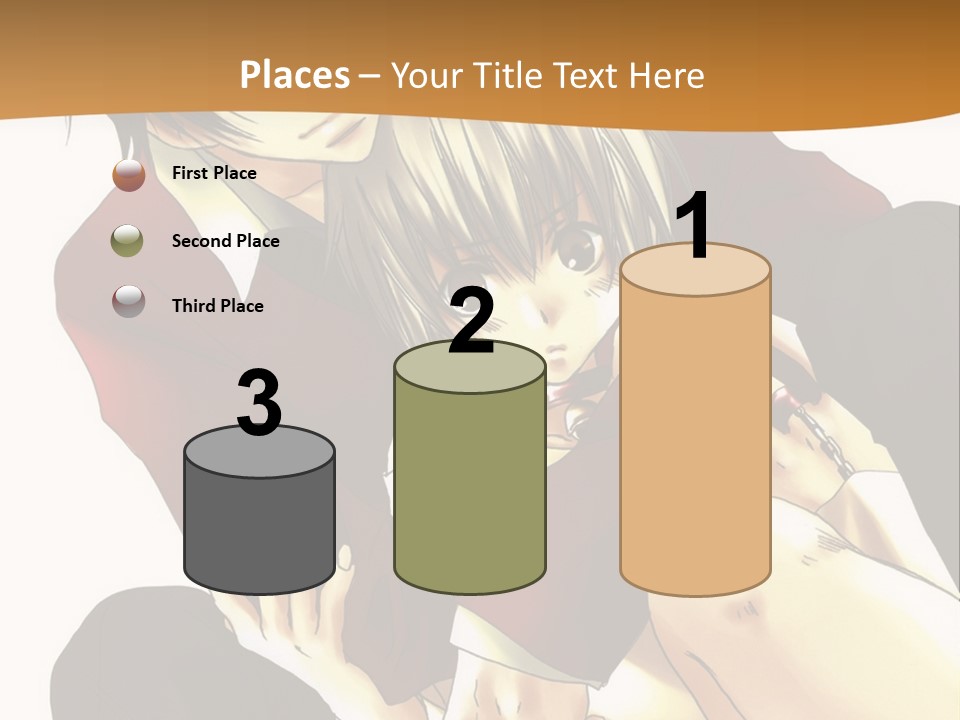 A Couple Of Anime Characters Sitting Next To Each Other PowerPoint Template