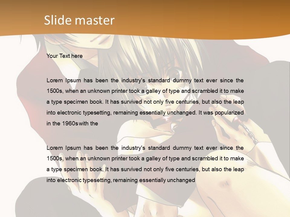 A Couple Of Anime Characters Sitting Next To Each Other PowerPoint Template