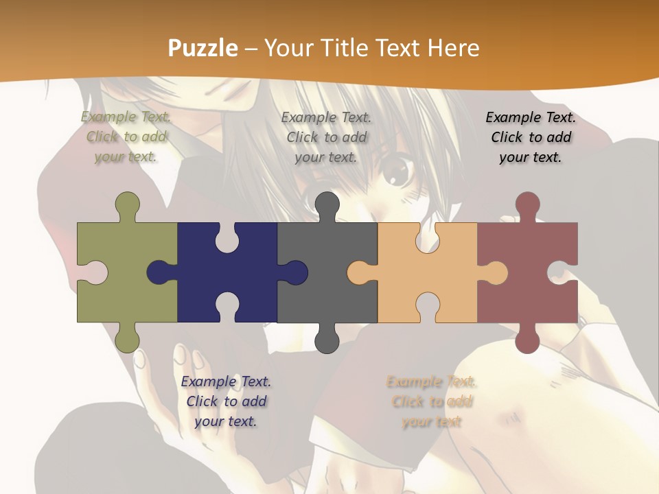 A Couple Of Anime Characters Sitting Next To Each Other PowerPoint Template