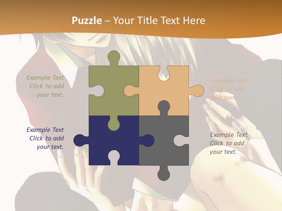 A Couple Of Anime Characters Sitting Next To Each Other PowerPoint Template
