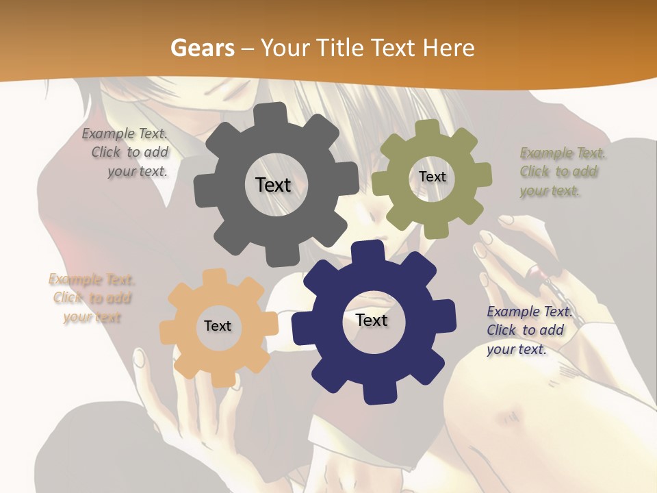 A Couple Of Anime Characters Sitting Next To Each Other PowerPoint Template