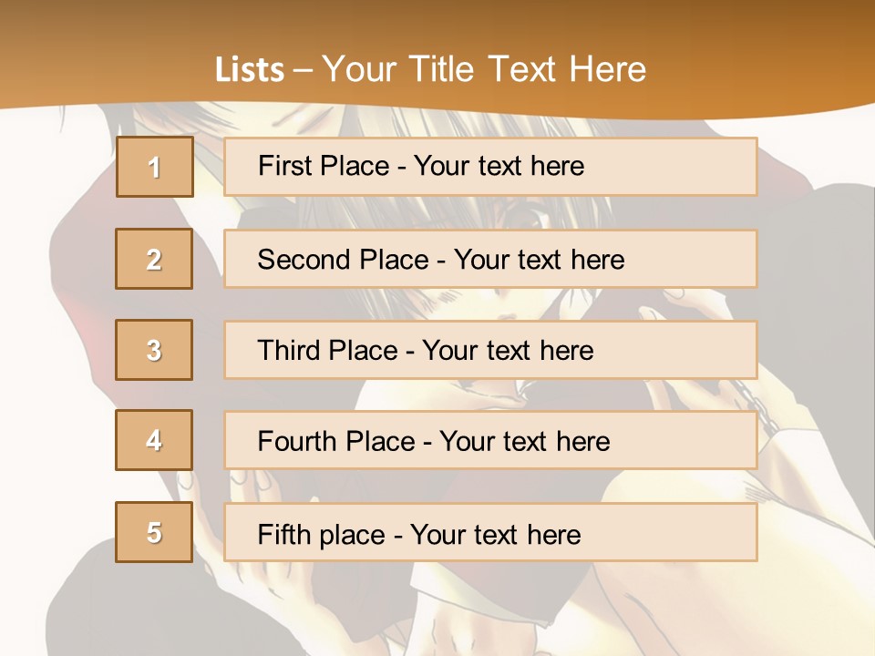 A Couple Of Anime Characters Sitting Next To Each Other PowerPoint Template