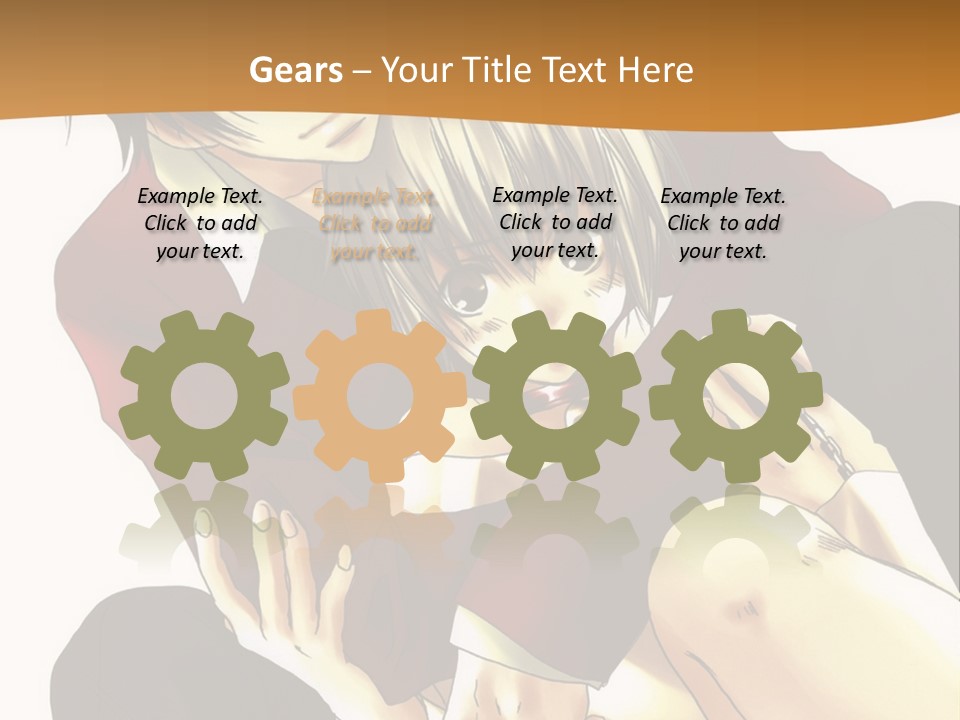 A Couple Of Anime Characters Sitting Next To Each Other PowerPoint Template