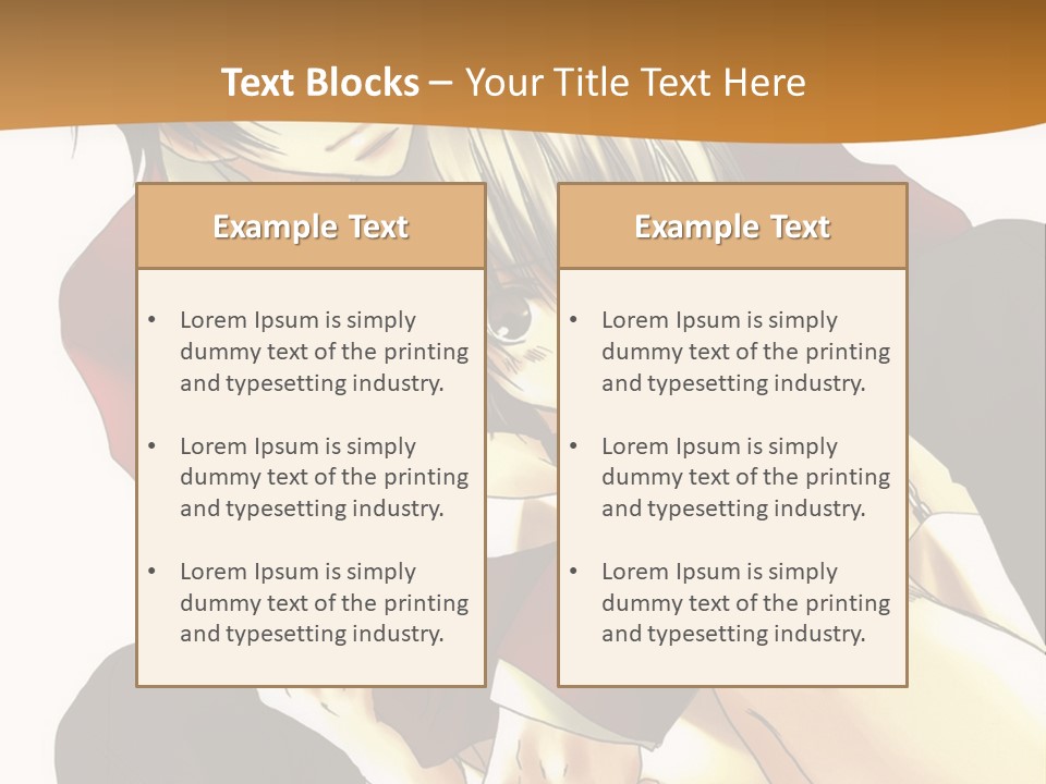 A Couple Of Anime Characters Sitting Next To Each Other PowerPoint Template