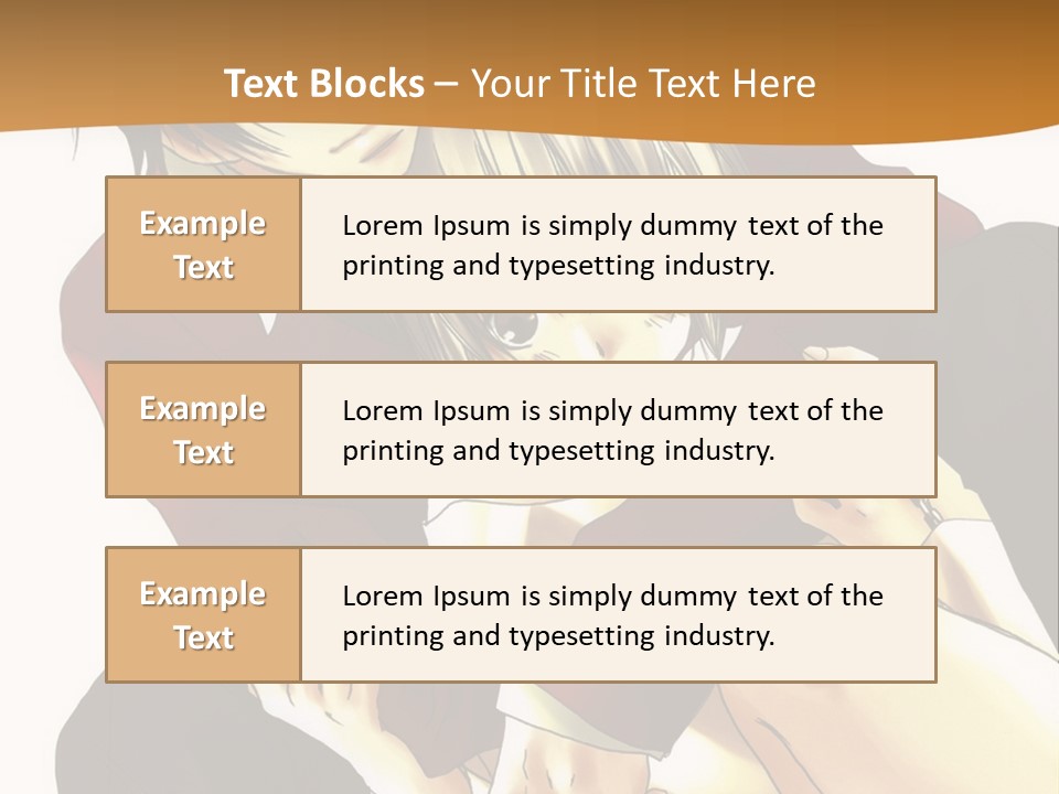 A Couple Of Anime Characters Sitting Next To Each Other PowerPoint Template