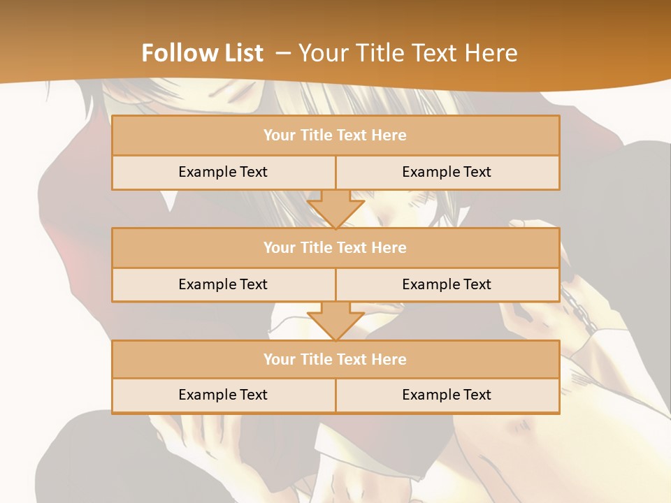 A Couple Of Anime Characters Sitting Next To Each Other PowerPoint Template