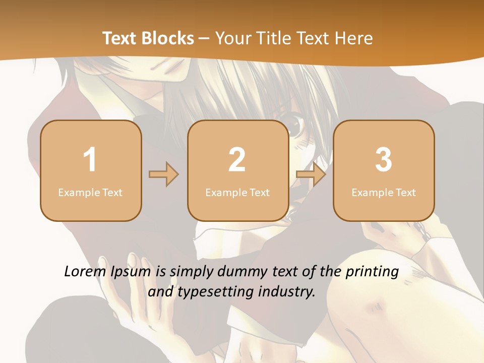 A Couple Of Anime Characters Sitting Next To Each Other PowerPoint Template