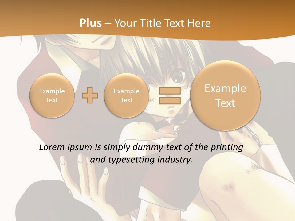 A Couple Of Anime Characters Sitting Next To Each Other PowerPoint Template