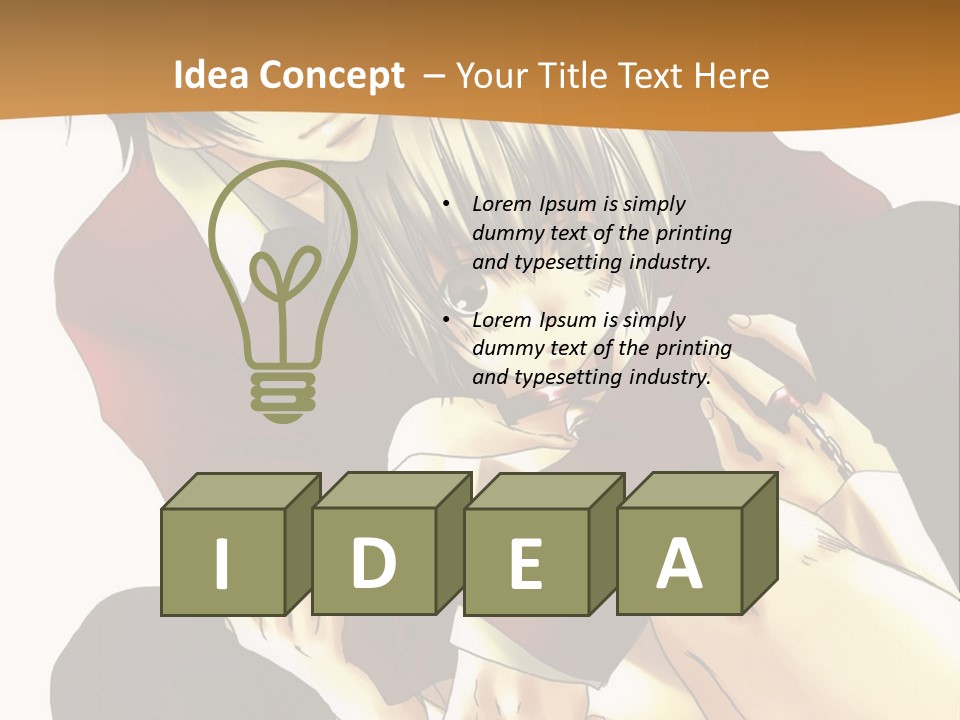 A Couple Of Anime Characters Sitting Next To Each Other PowerPoint Template