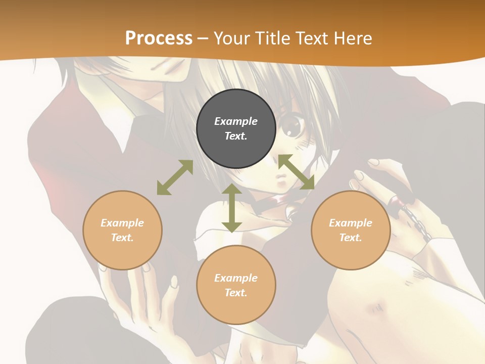 A Couple Of Anime Characters Sitting Next To Each Other PowerPoint Template