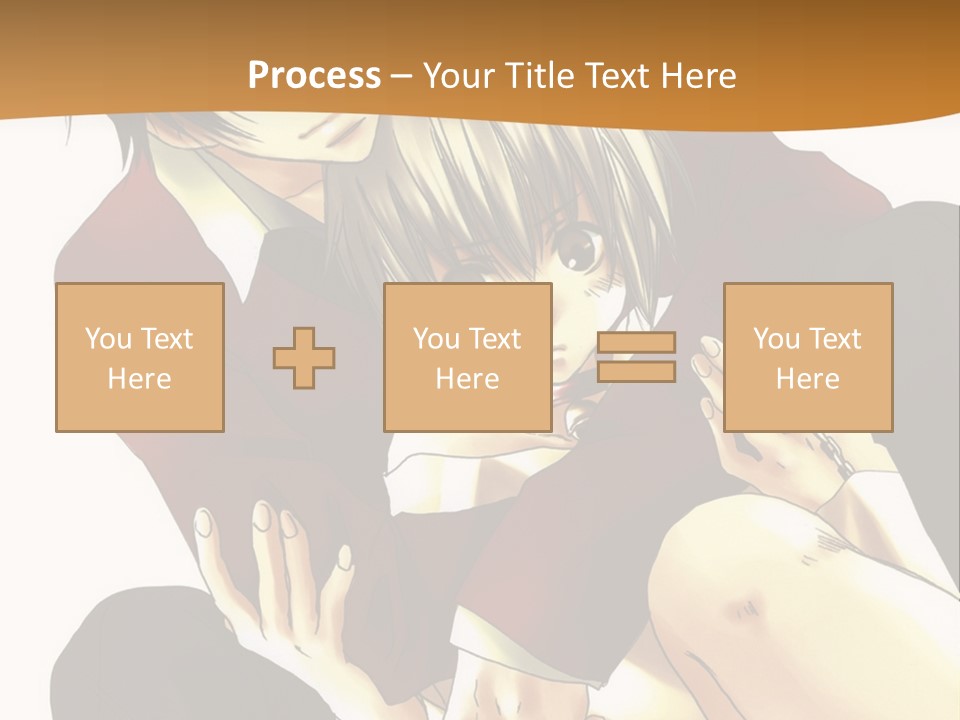A Couple Of Anime Characters Sitting Next To Each Other PowerPoint Template