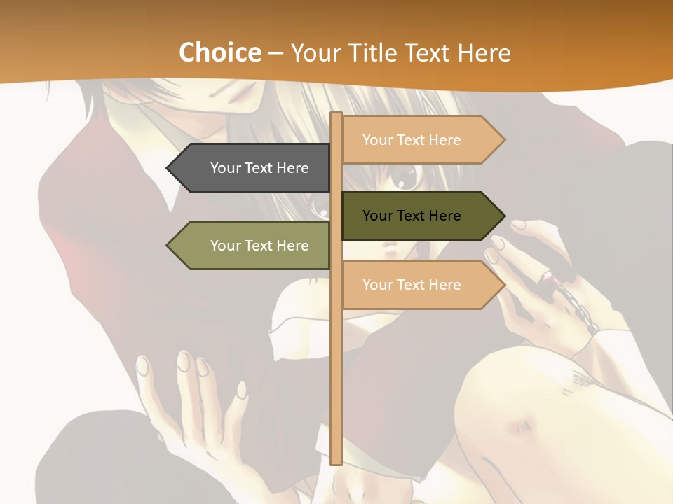 A Couple Of Anime Characters Sitting Next To Each Other PowerPoint Template