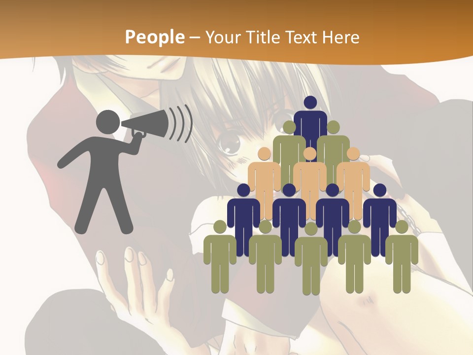 A Couple Of Anime Characters Sitting Next To Each Other PowerPoint Template