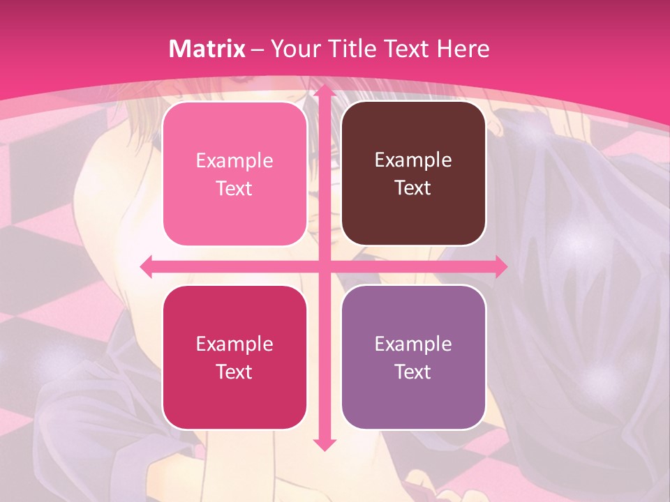 A Man And Woman Are Kissing In A Pink Background PowerPoint Template