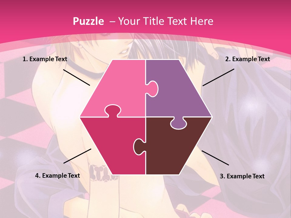 A Man And Woman Are Kissing In A Pink Background PowerPoint Template