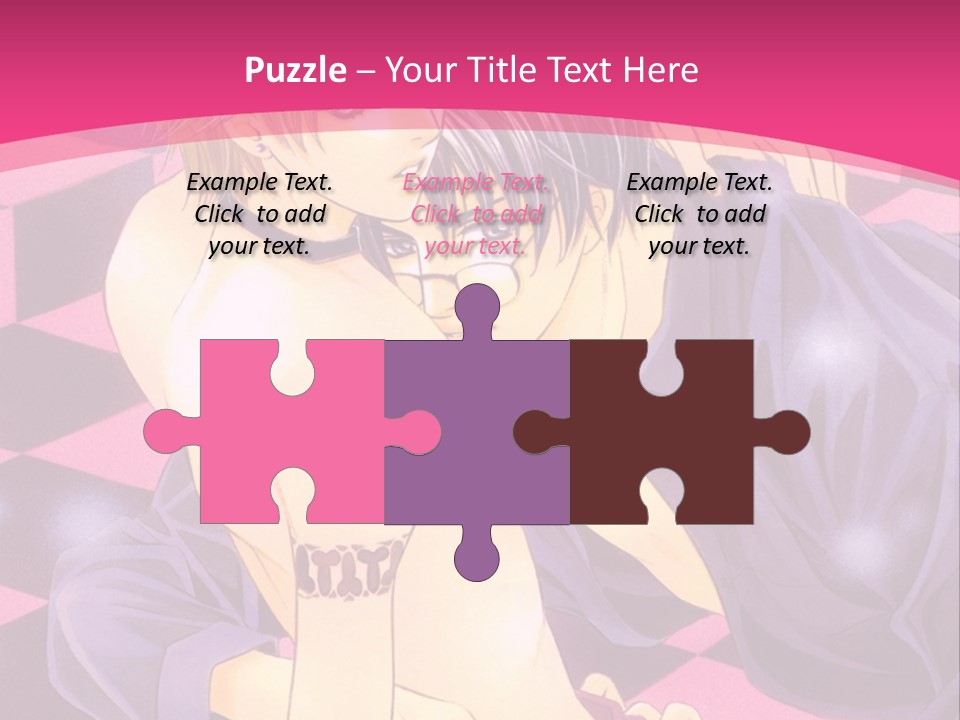 A Man And Woman Are Kissing In A Pink Background PowerPoint Template