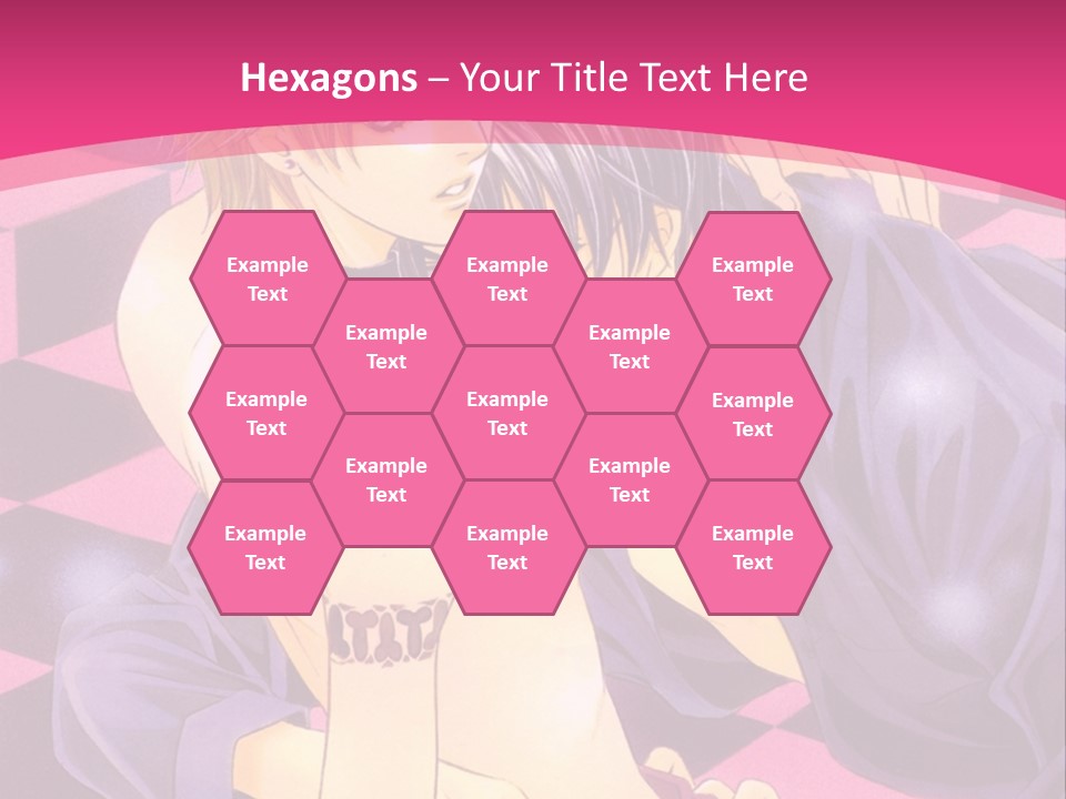 A Man And Woman Are Kissing In A Pink Background PowerPoint Template