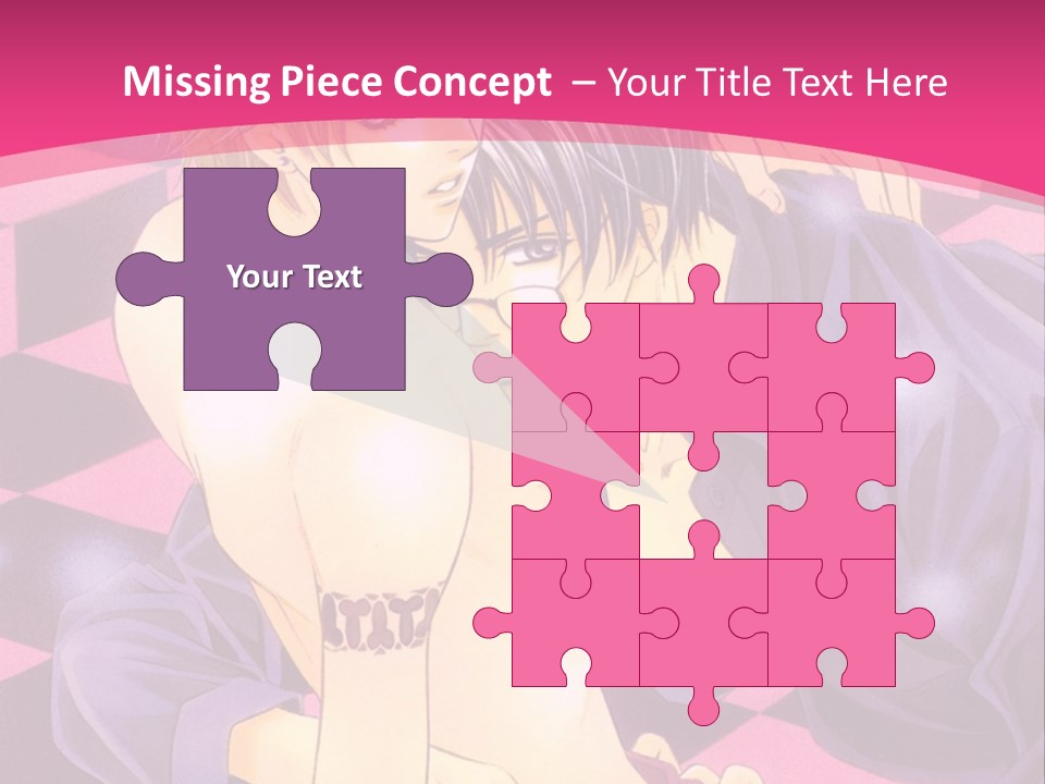 A Man And Woman Are Kissing In A Pink Background PowerPoint Template