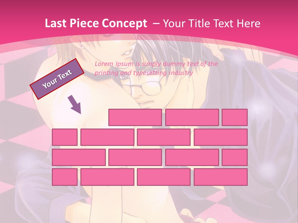 A Man And Woman Are Kissing In A Pink Background PowerPoint Template