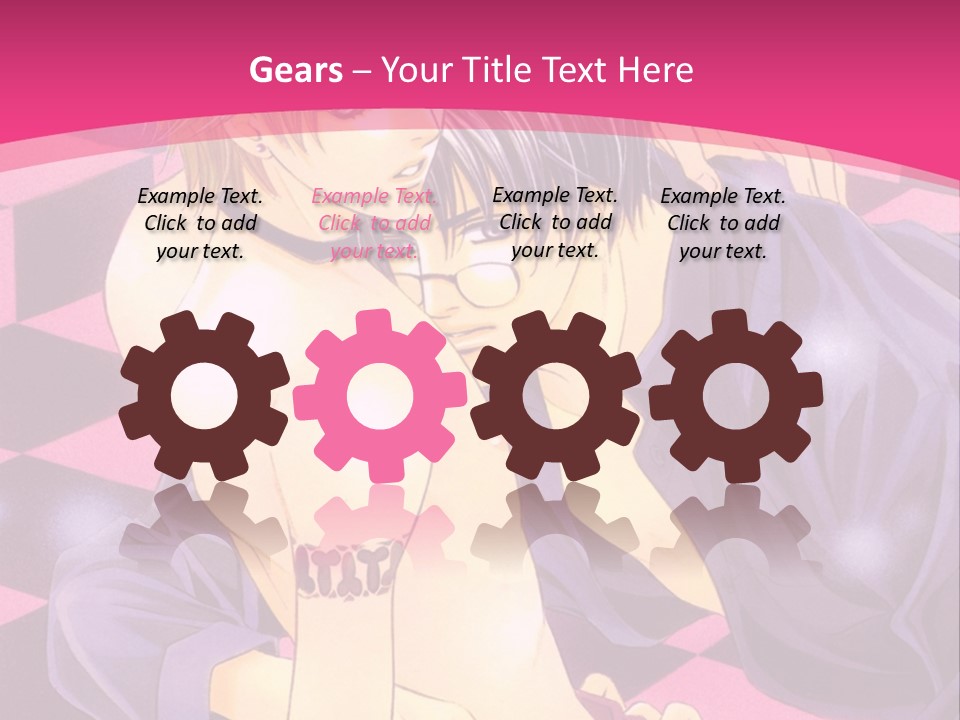 A Man And Woman Are Kissing In A Pink Background PowerPoint Template