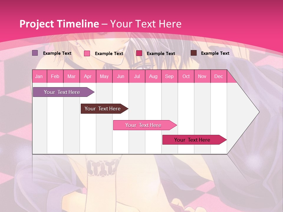 A Man And Woman Are Kissing In A Pink Background PowerPoint Template