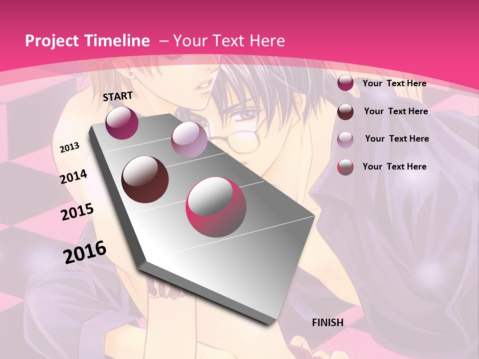 A Man And Woman Are Kissing In A Pink Background PowerPoint Template