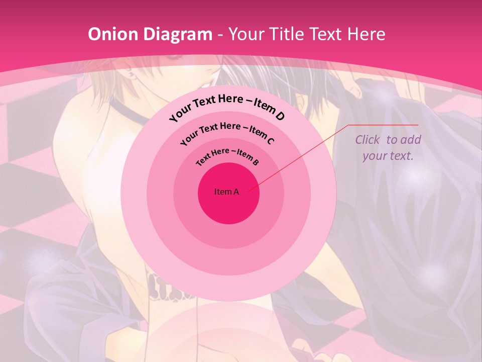 A Man And Woman Are Kissing In A Pink Background PowerPoint Template