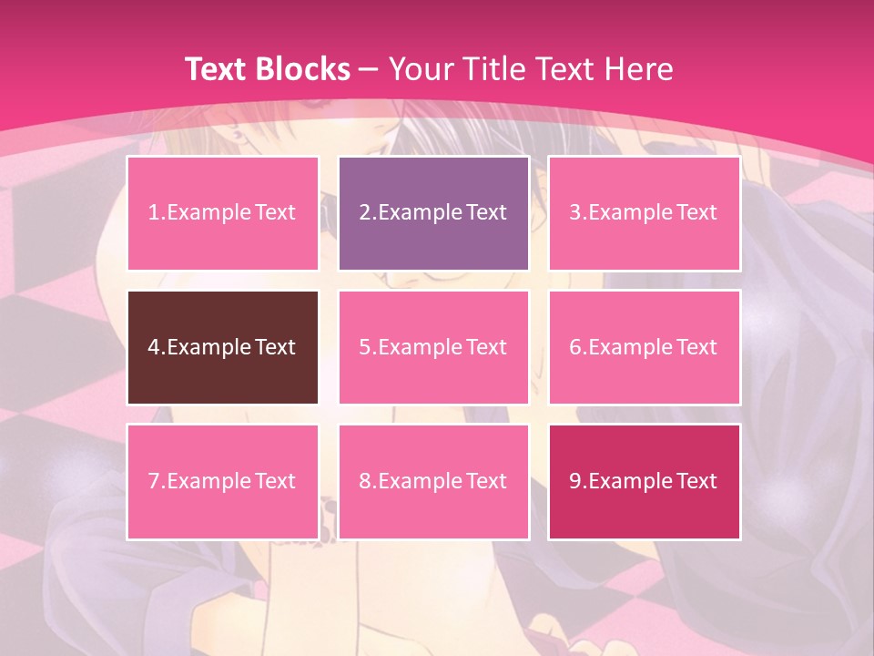 A Man And Woman Are Kissing In A Pink Background PowerPoint Template