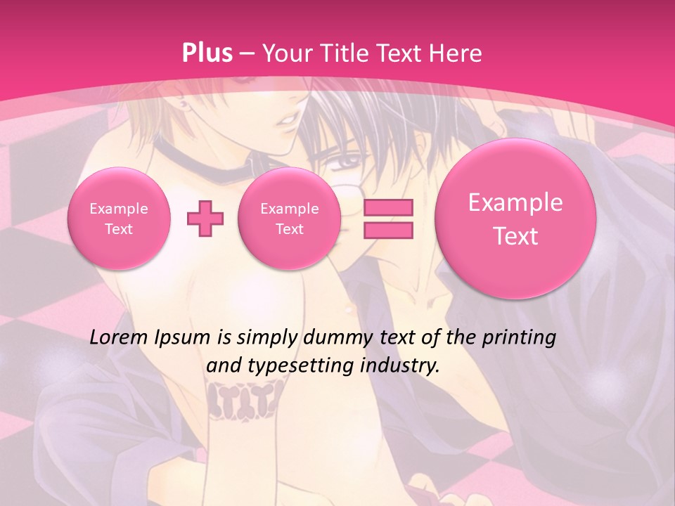 A Man And Woman Are Kissing In A Pink Background PowerPoint Template