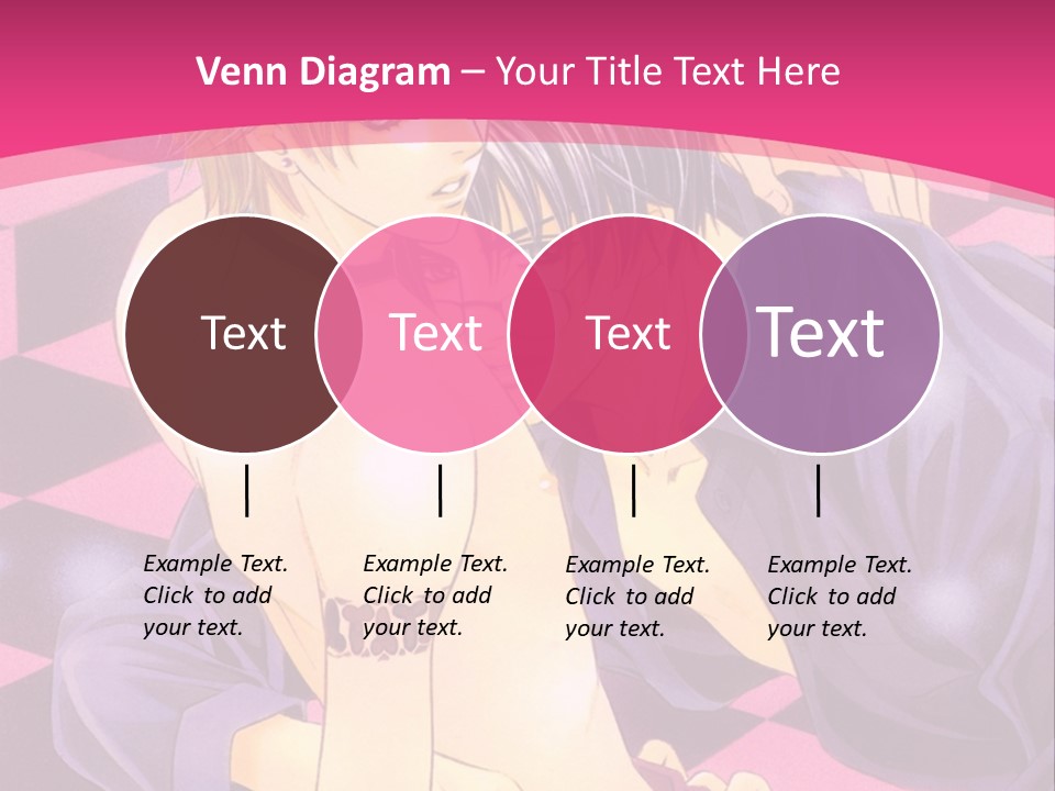 A Man And Woman Are Kissing In A Pink Background PowerPoint Template