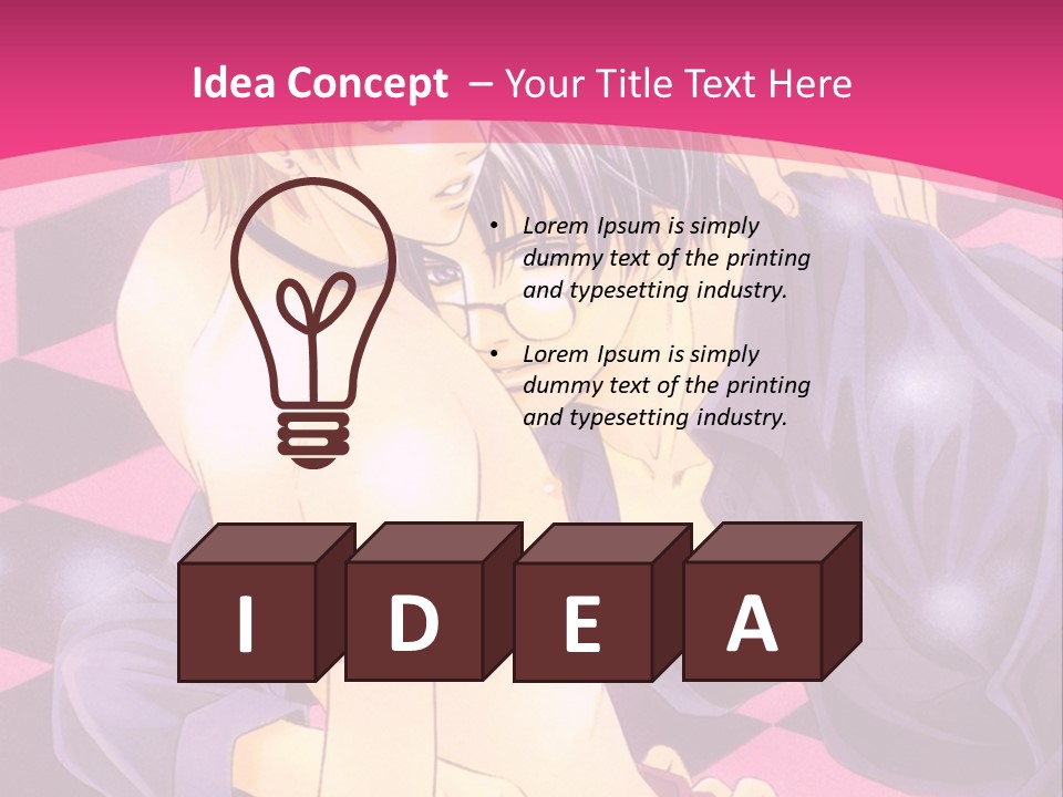 A Man And Woman Are Kissing In A Pink Background PowerPoint Template