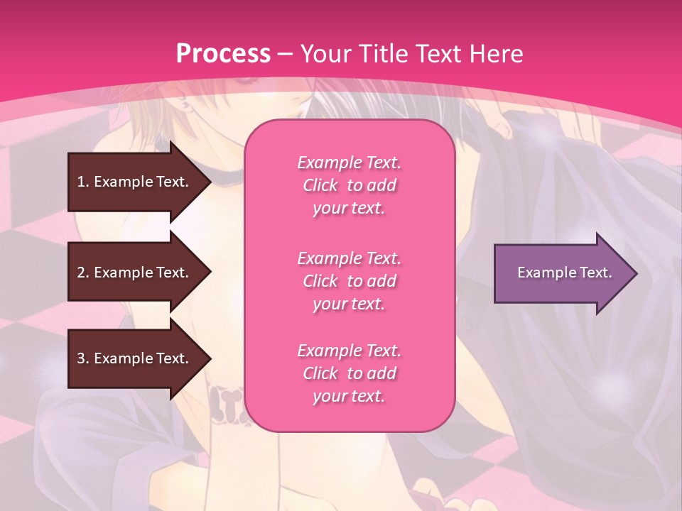 A Man And Woman Are Kissing In A Pink Background PowerPoint Template