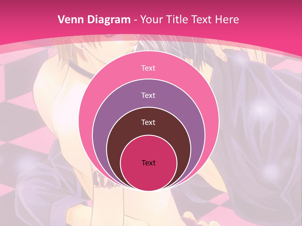 A Man And Woman Are Kissing In A Pink Background PowerPoint Template