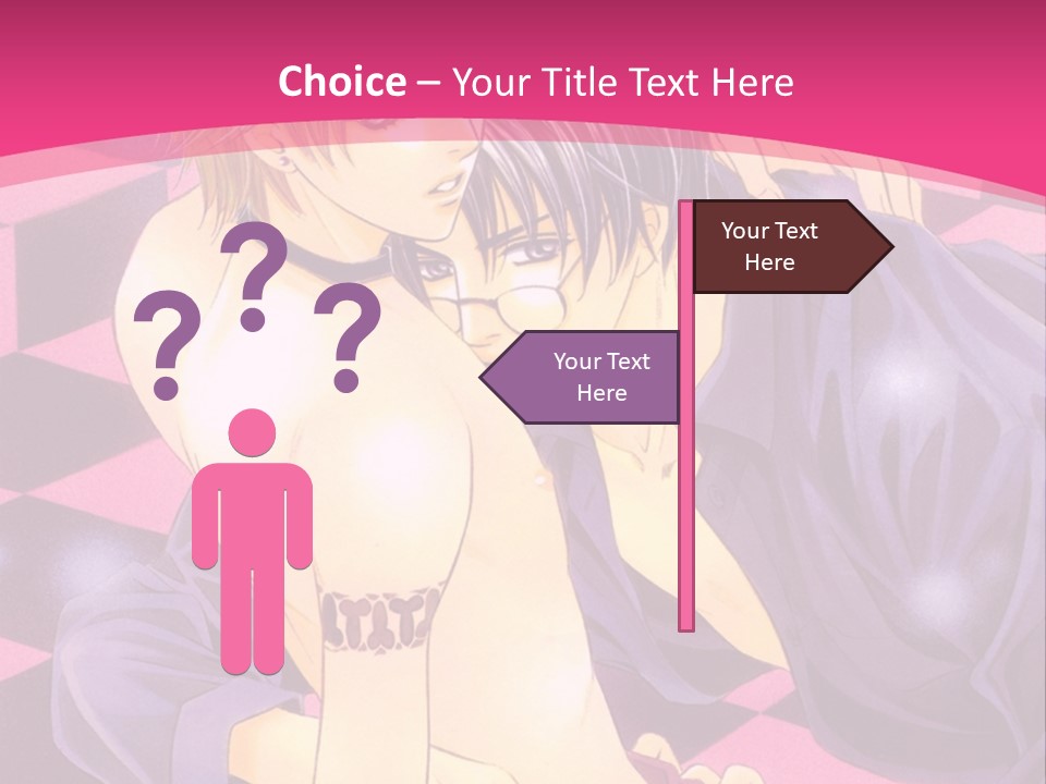 A Man And Woman Are Kissing In A Pink Background PowerPoint Template