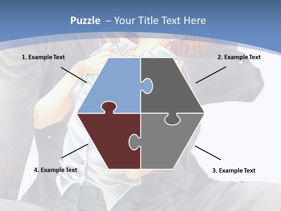 A Man And A Woman Are Sitting On A Bench PowerPoint Template