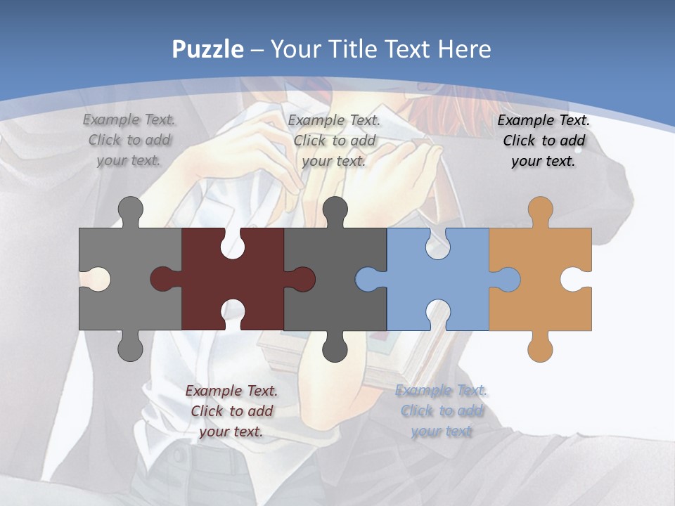 A Man And A Woman Are Sitting On A Bench PowerPoint Template