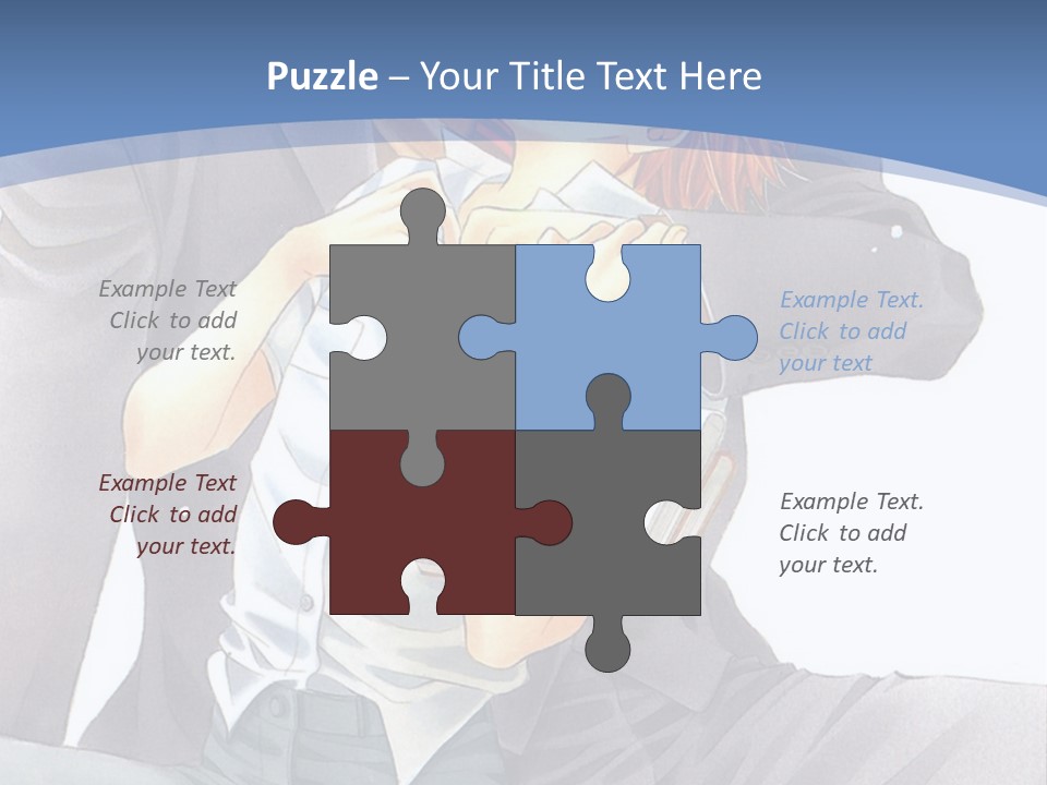 A Man And A Woman Are Sitting On A Bench PowerPoint Template