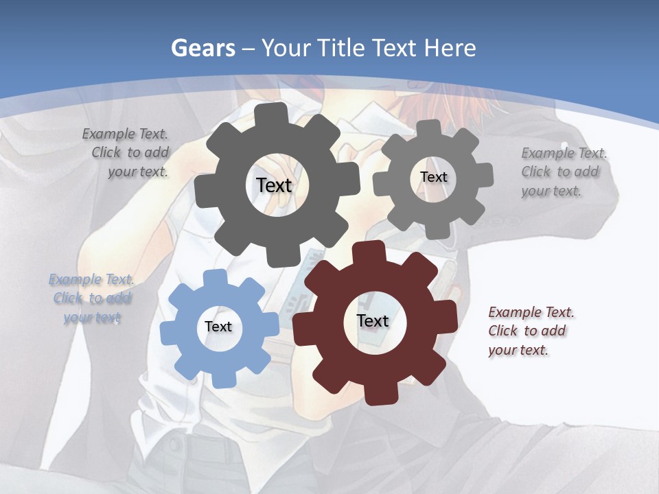 A Man And A Woman Are Sitting On A Bench PowerPoint Template