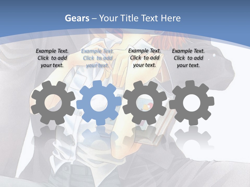 A Man And A Woman Are Sitting On A Bench PowerPoint Template