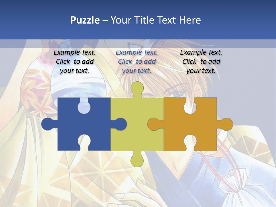 A Man And A Woman Are Holding Each Other In Front Of A Blue Background PowerPoint Template