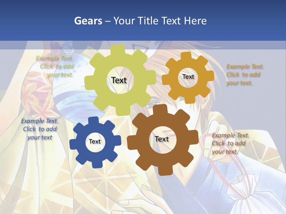 A Man And A Woman Are Holding Each Other In Front Of A Blue Background PowerPoint Template