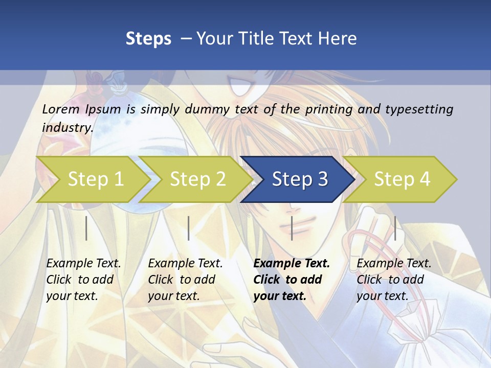 A Man And A Woman Are Holding Each Other In Front Of A Blue Background PowerPoint Template