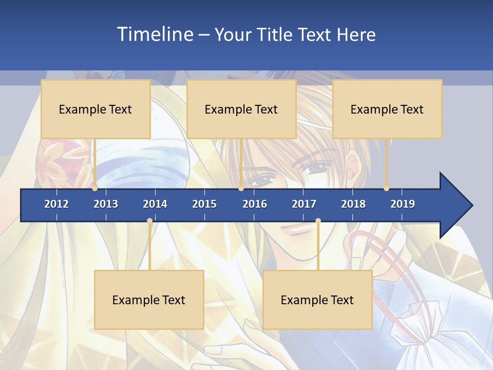 A Man And A Woman Are Holding Each Other In Front Of A Blue Background PowerPoint Template