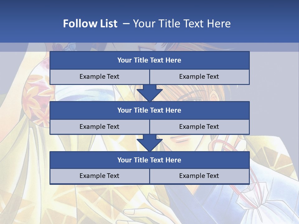 A Man And A Woman Are Holding Each Other In Front Of A Blue Background PowerPoint Template