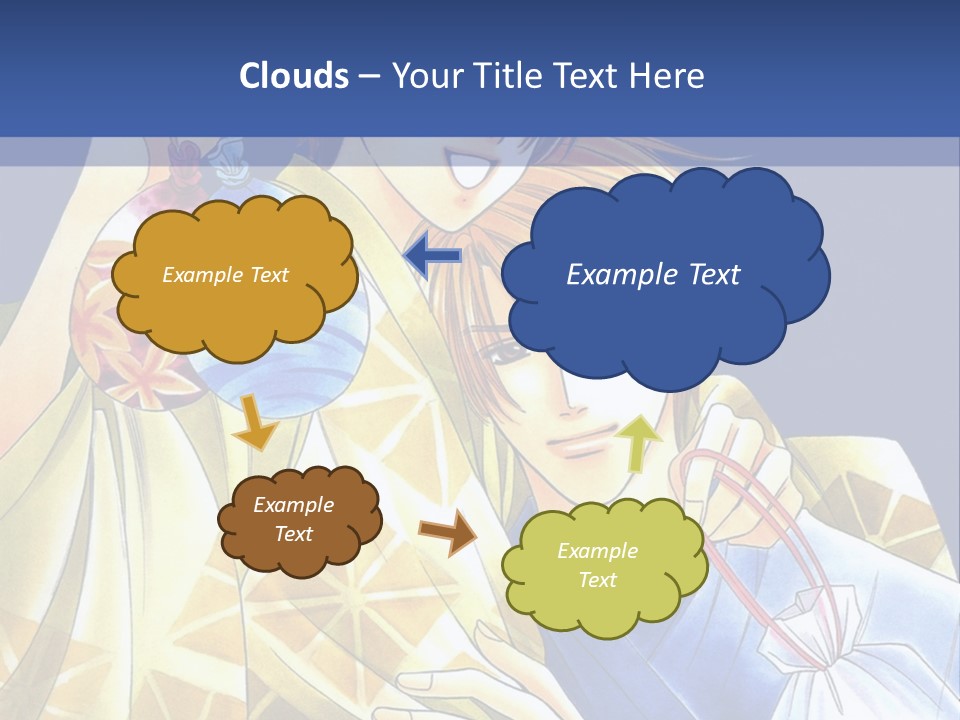 A Man And A Woman Are Holding Each Other In Front Of A Blue Background PowerPoint Template